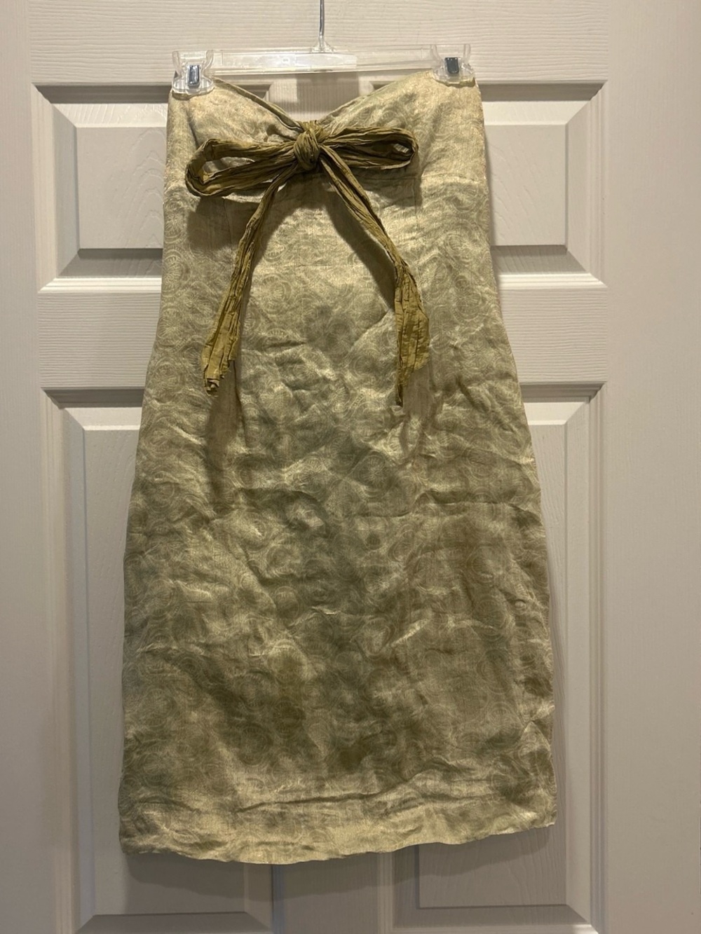 Nicole Miller Strapless Gold-Tone Tie Front Dress